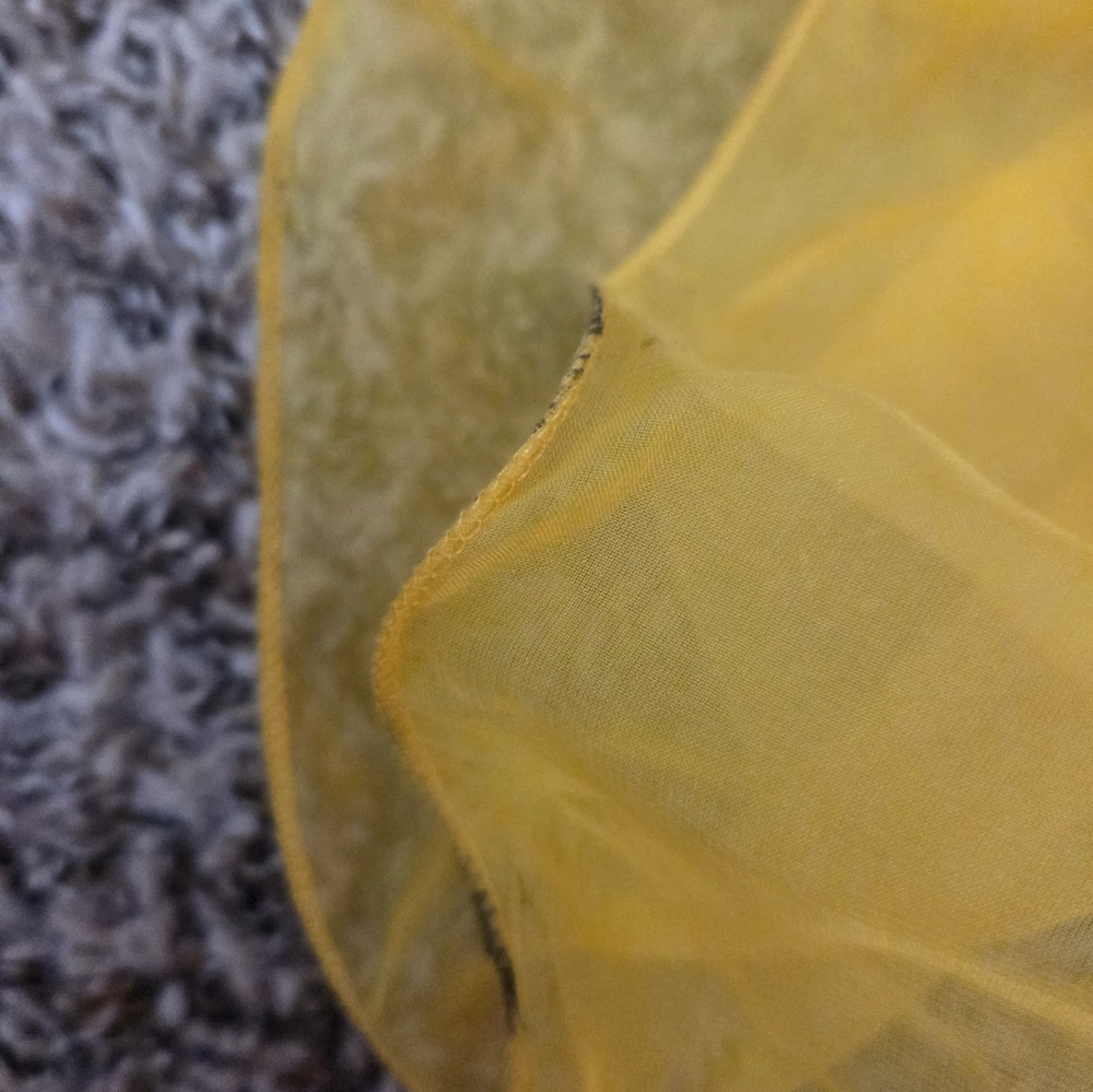 NWOT $598 Mac Duggal Ruffle Tiered Cutout Chiffon Gown Sunshine Yellow Size 2 - Picture 9 of 9